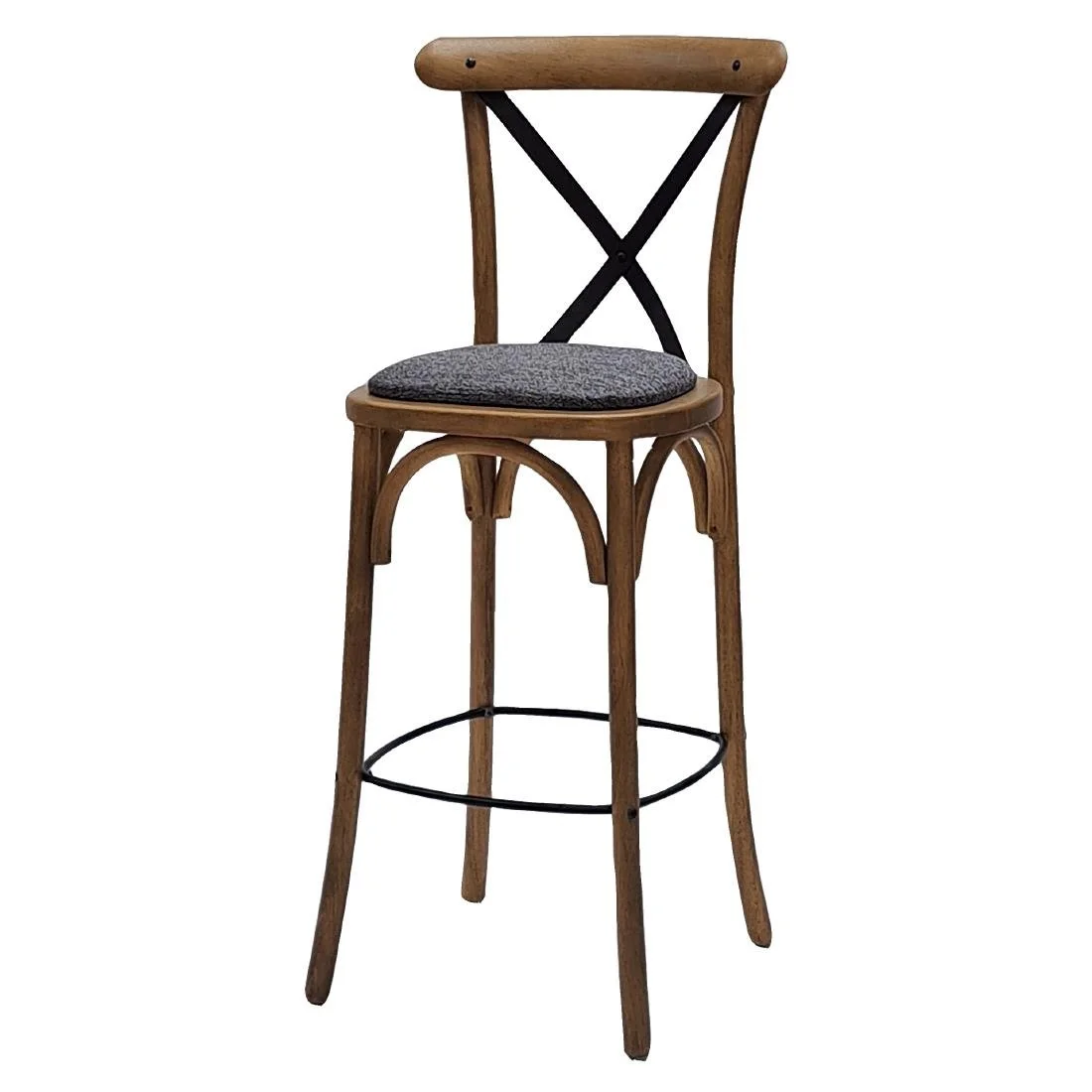 Bristol Bar Chair in Weathered Oak with Shetland Smoke Seat - Image 1