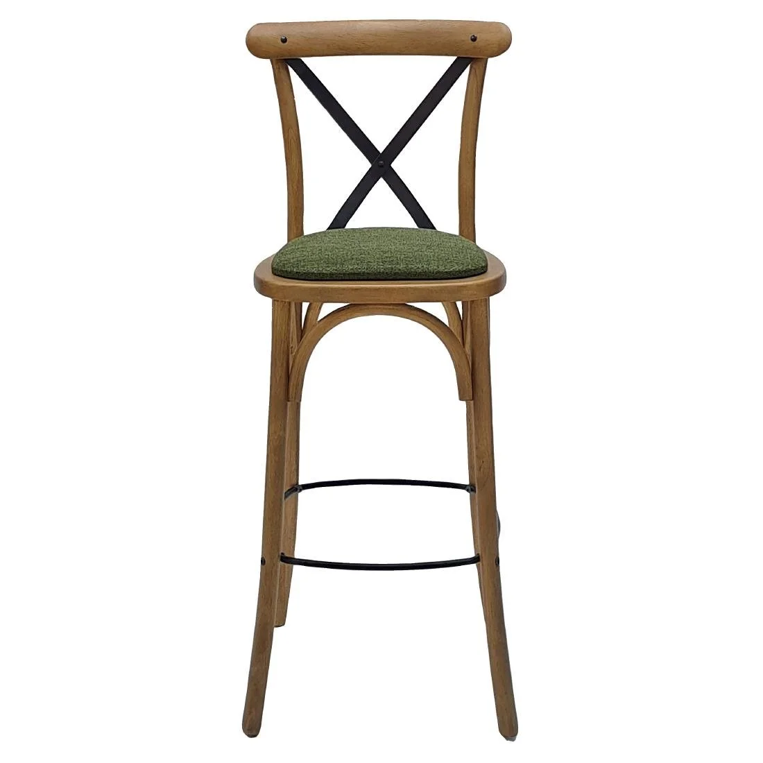 Bristol Bar Chair in Weathered Oak with Shetland Forest Seat - Image 2