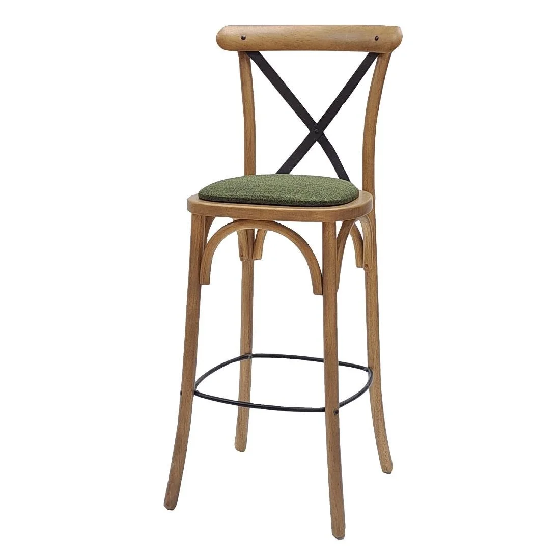 Bristol Bar Chair in Weathered Oak with Shetland Forest Seat - Image 1