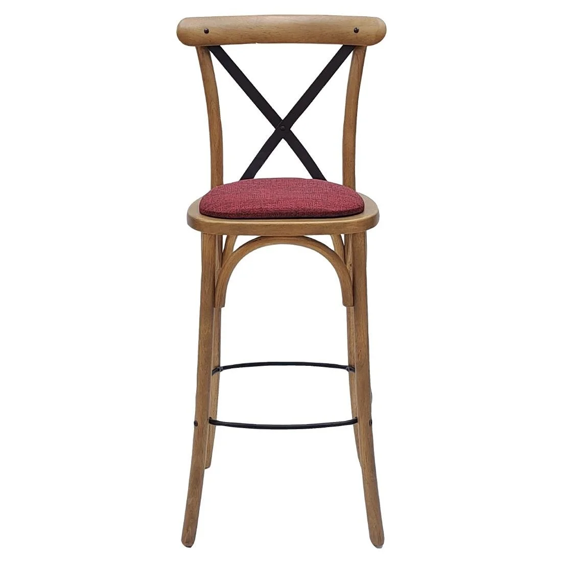 Bristol Bar Chair in Weathered Oak with Shetland Scarlett Seat - Image 2