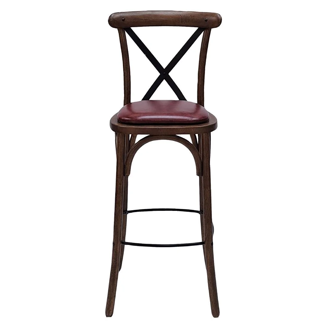 Bristol Bar Chair in Vintage with Bison Bordeaux Seat - Image 2