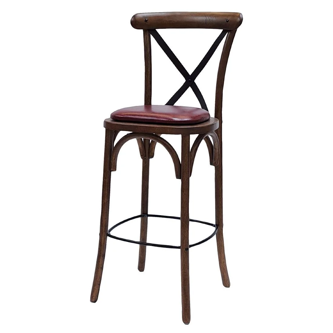 Bristol Bar Chair in Vintage with Bison Bordeaux Seat