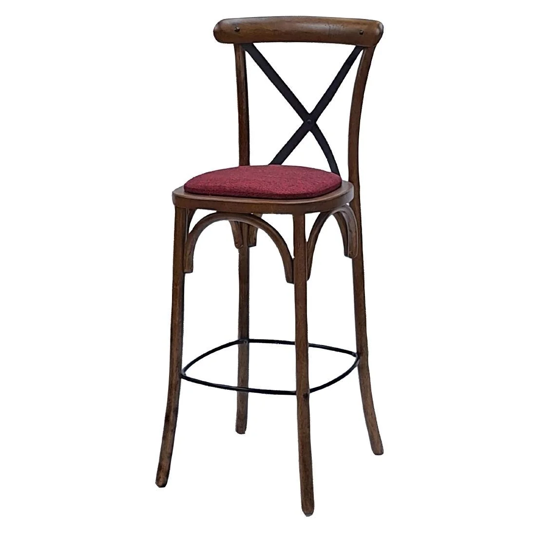 Bristol Bar Chair in Vintage with Shetland Scarlett Seat - Image 1