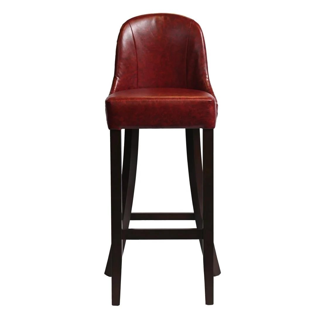 Kilsby Bar Chair in Dark Walnut with Bison Bordeaux Seat - Image 1