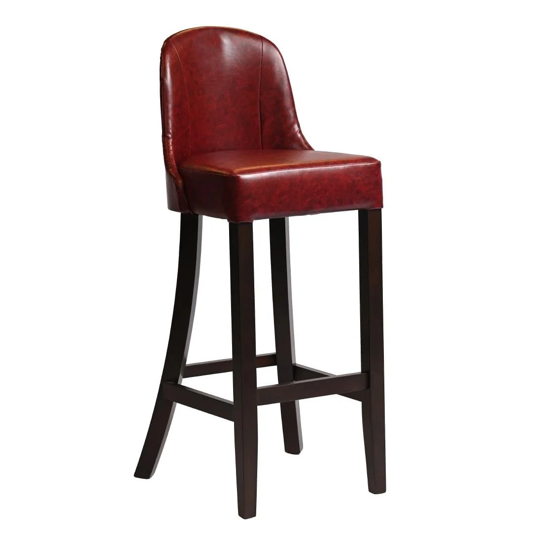 Kilsby Bar Chair in Dark Walnut with Bison Bordeaux Seat - Image 2