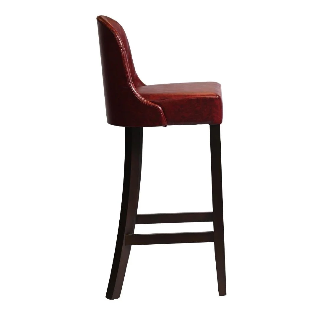 Kilsby Bar Chair in Dark Walnut with Bison Bordeaux Seat - Image 3