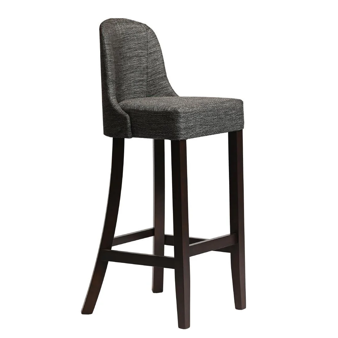 Kilsby Bar Chair in Dark Walnut with Shetland Smoke Seat - Image 3