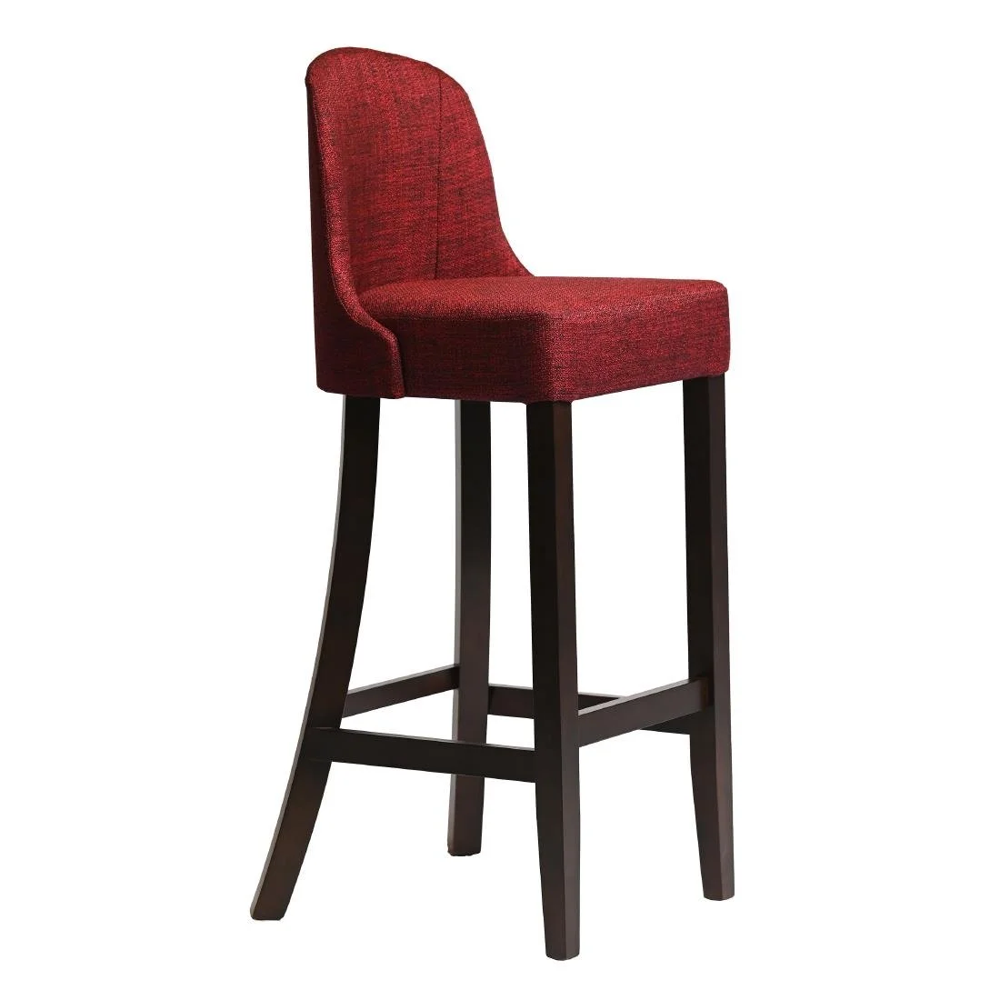 Kilsby Bar Chair in Dark Walnut with Shetland Scarlett Seat - Image 2