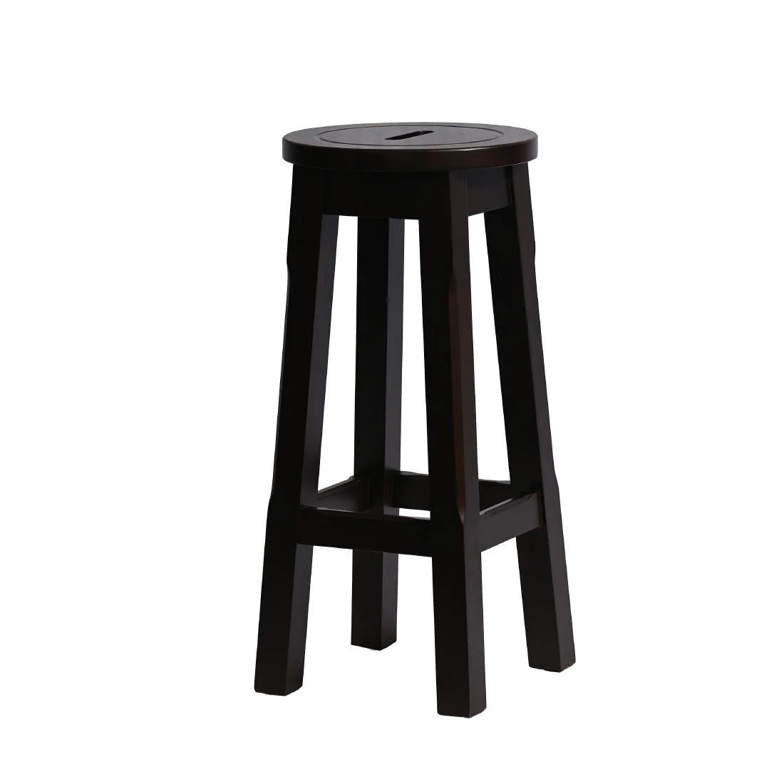 Wooden Top High Stool in Dark Walnut (2 Pack) - Image 1