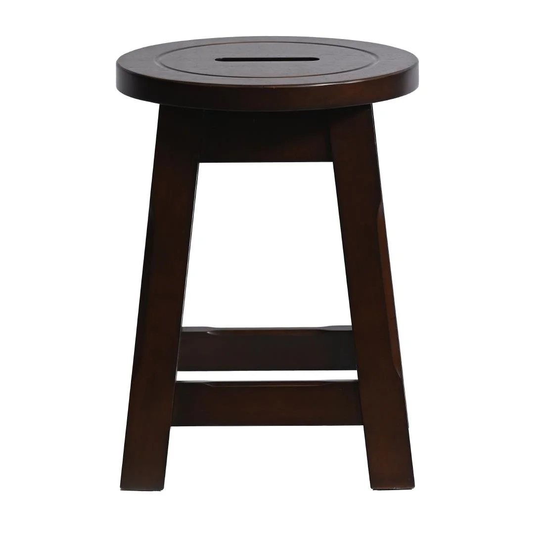 Wooden Top Low Stool in Dark Walnut (2 Pack) - Image 2