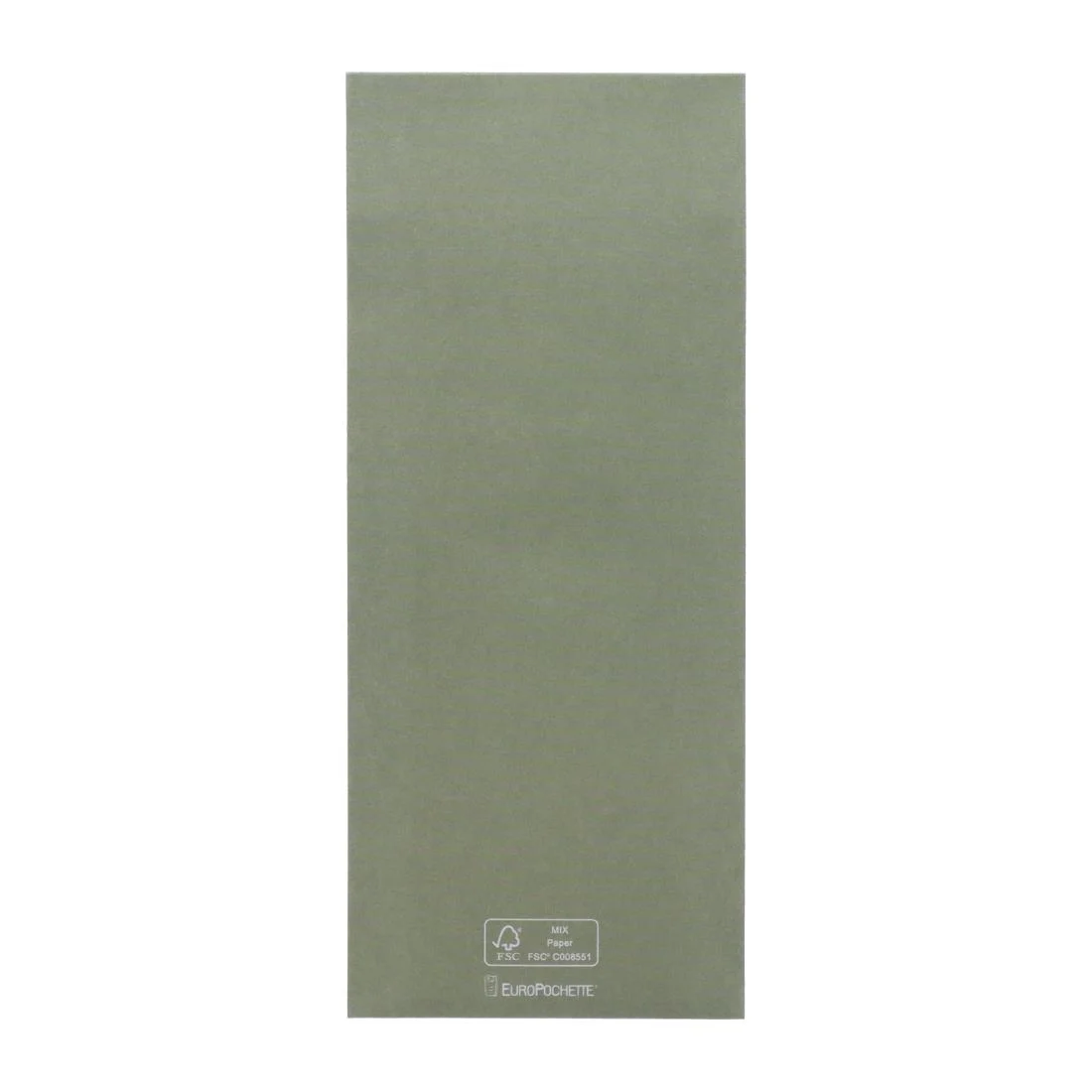 Europochette Classic Size Sage Green Cutlery Pouch with White 2ply Napkin (500 Pack) - Image 3
