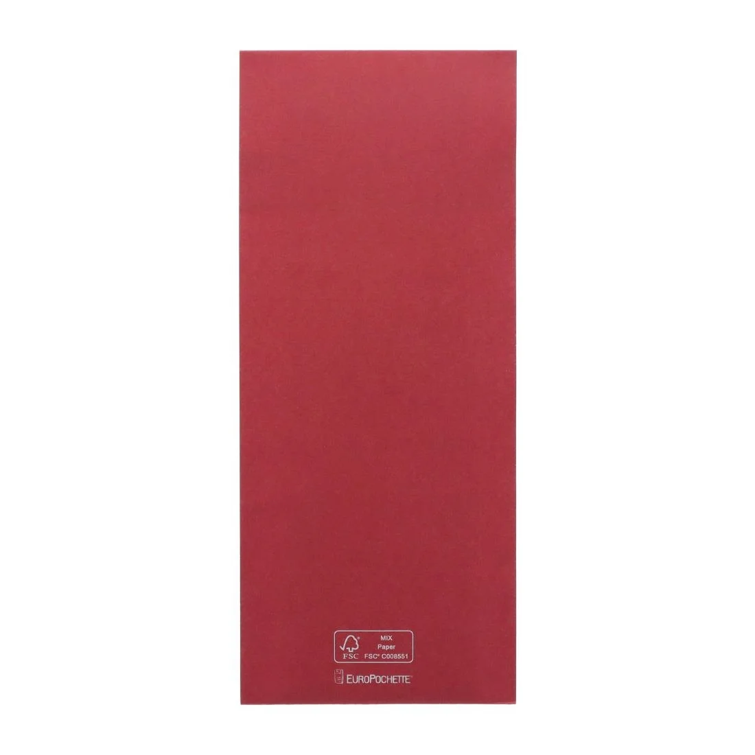 Europochette Classic Size Beet Red Cutlery Pouch with White 2ply Napkin (500 Pack) - Image 3