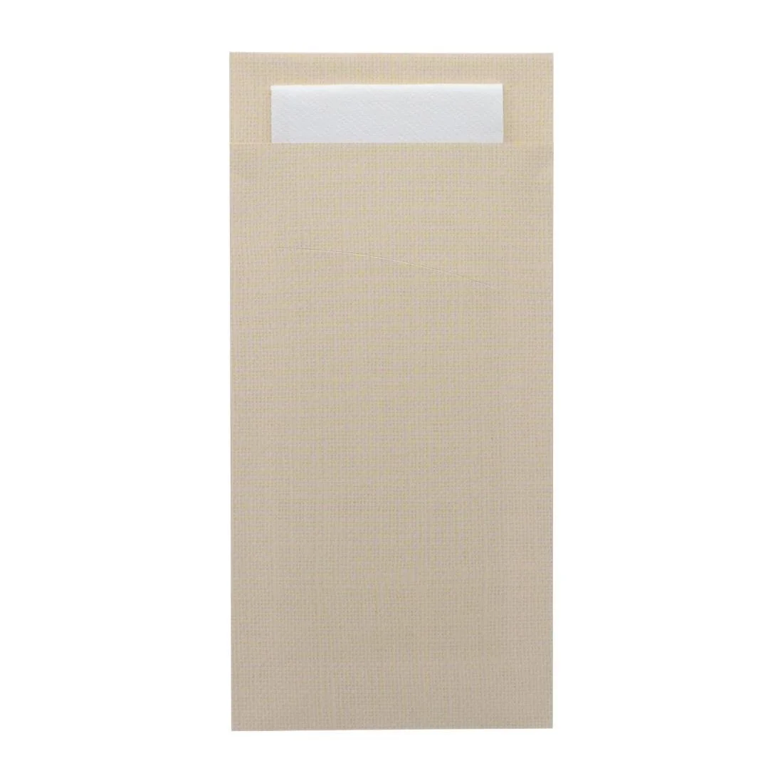 Europochette Extra Size Champagne Cutlery Pouch with White Airlaid Napkin (200 Pack)