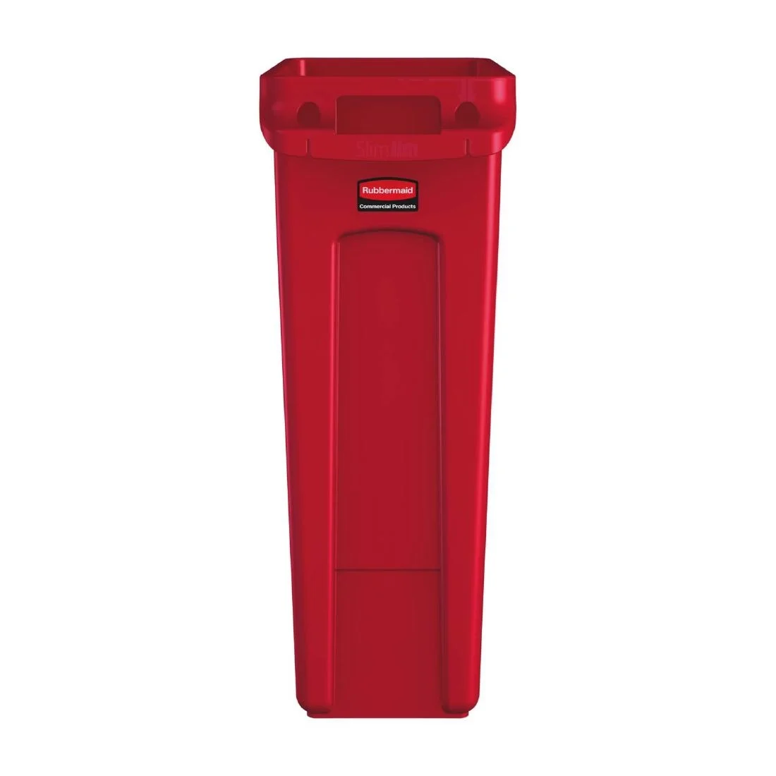 Rubbermaid Slim Jim Bin with Venting Channels Red 87Ltr - Image 2