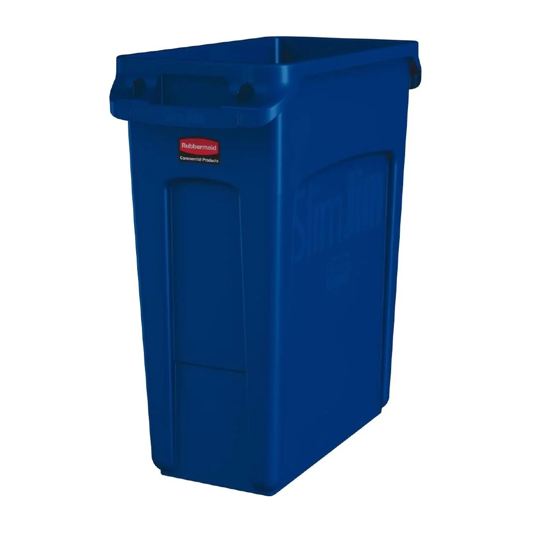 Rubbermaid Slim Jim Bin with Venting Channels Blue 60Ltr - Image 1