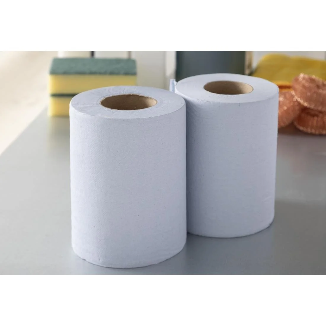 Nisbets Essentials Centrefeed Blue Rolls 2-Ply 320 Sheets (2 Pack) - Image 13