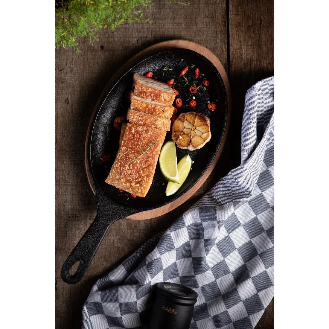 Tramontina Pre-Seasoned Cast Iron Fajita Sizzler 305x185mm - Image 5