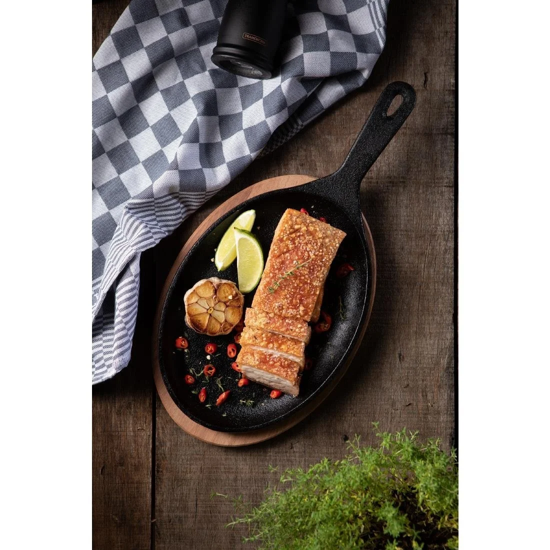 Tramontina Pre-Seasoned Cast Iron Fajita Sizzler 305x185mm - Image 7
