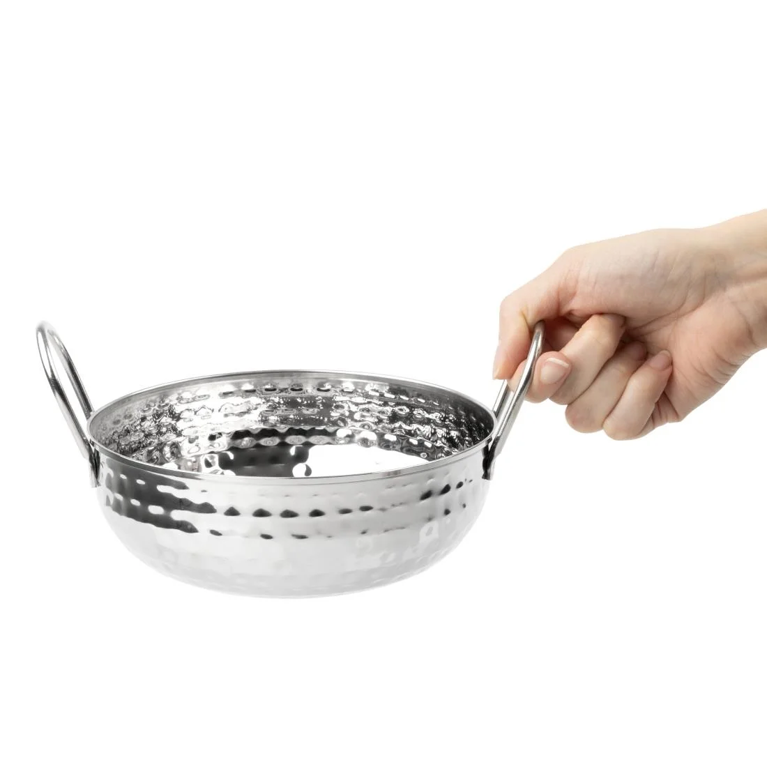 Olympia Table Presentation Hammered Kadai Dish Stainless Steel 170mm - Image 6