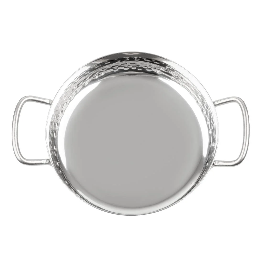 Olympia Table Presentation Handled Dish Stainless Steel Hammered 125mm - Image 3