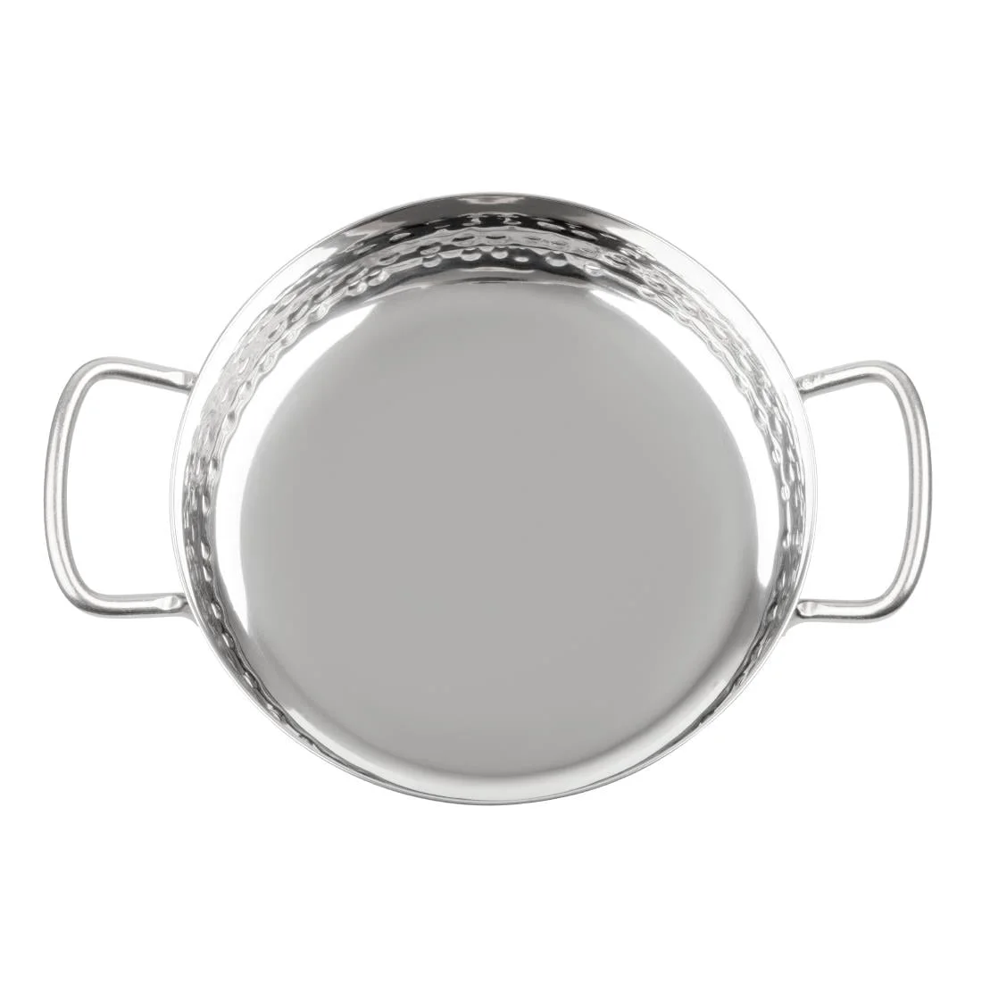 Olympia Table Presentation Handled Dish Stainless Steel Hammered 150mm - Image 3