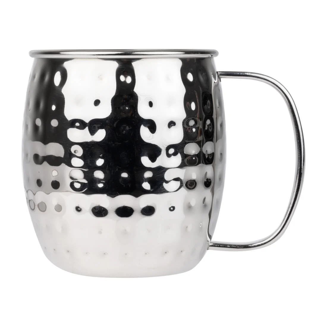 Olympia Barware Hammered Stainless Steel Mugs 440ml