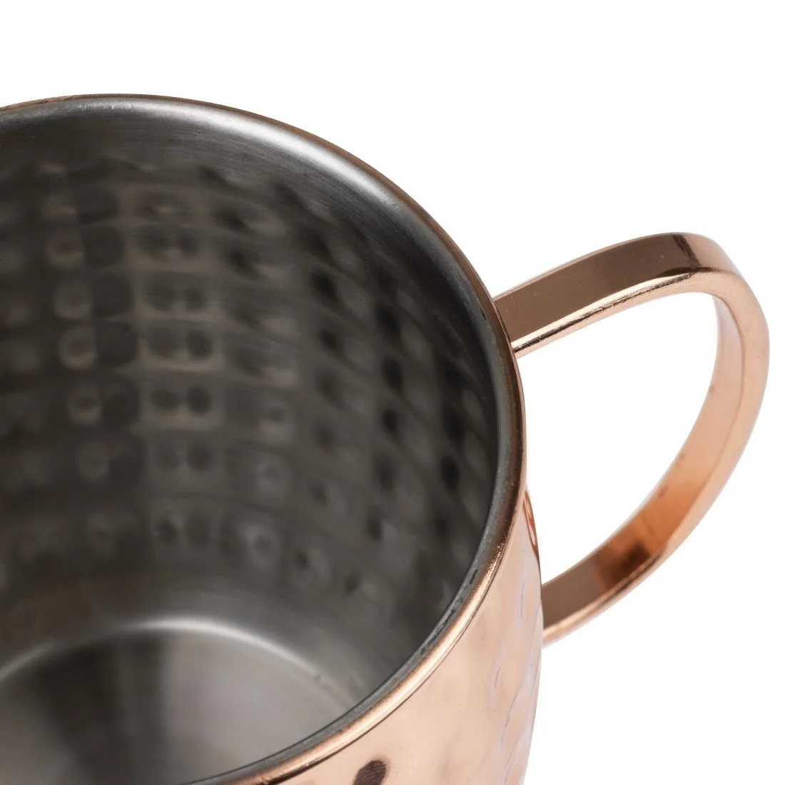 Olympia Barware Hammered Stainless Steel Copper Coated Mugs 440ml - Image 3