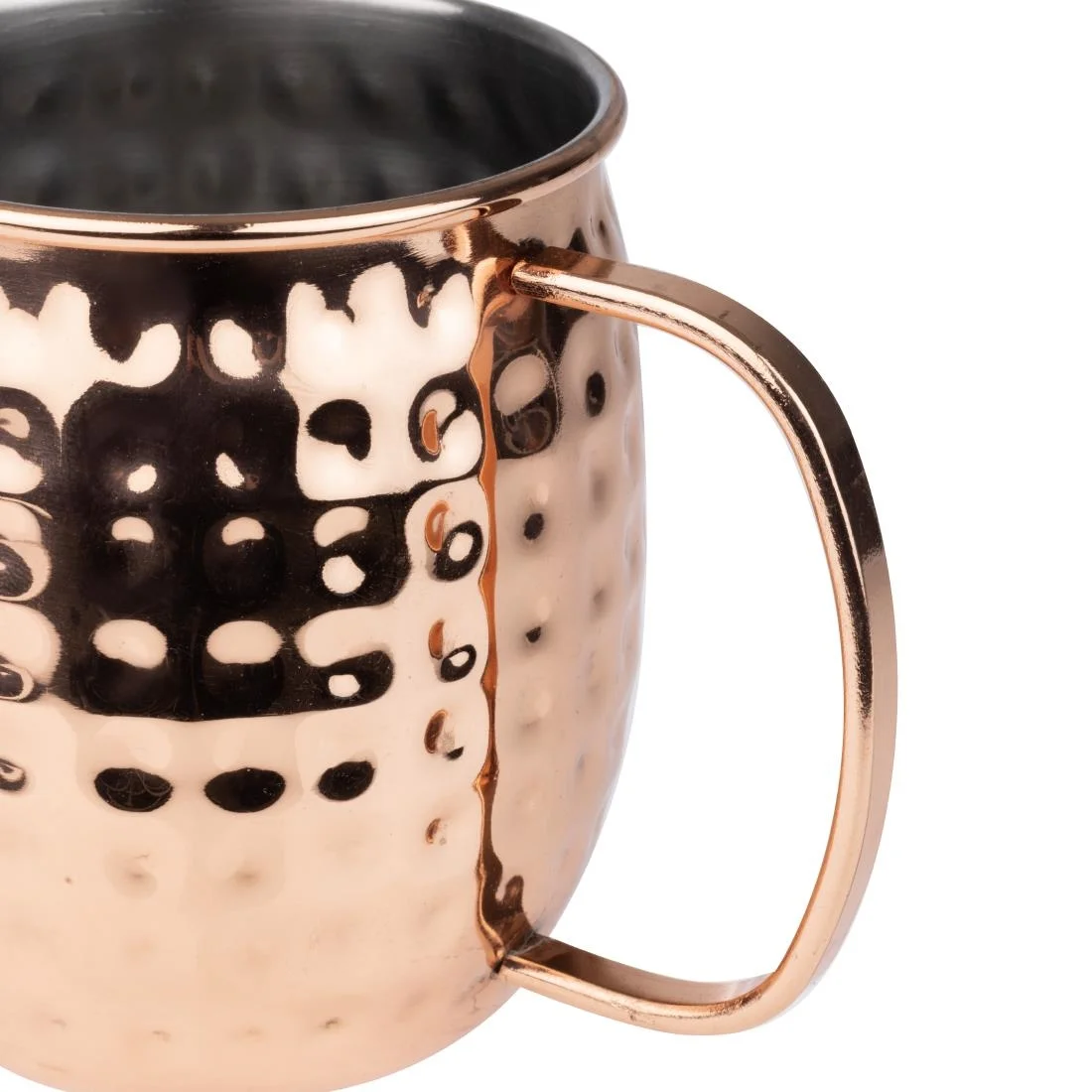 Olympia Barware Hammered Stainless Steel Copper Coated Mugs 440ml - Image 5