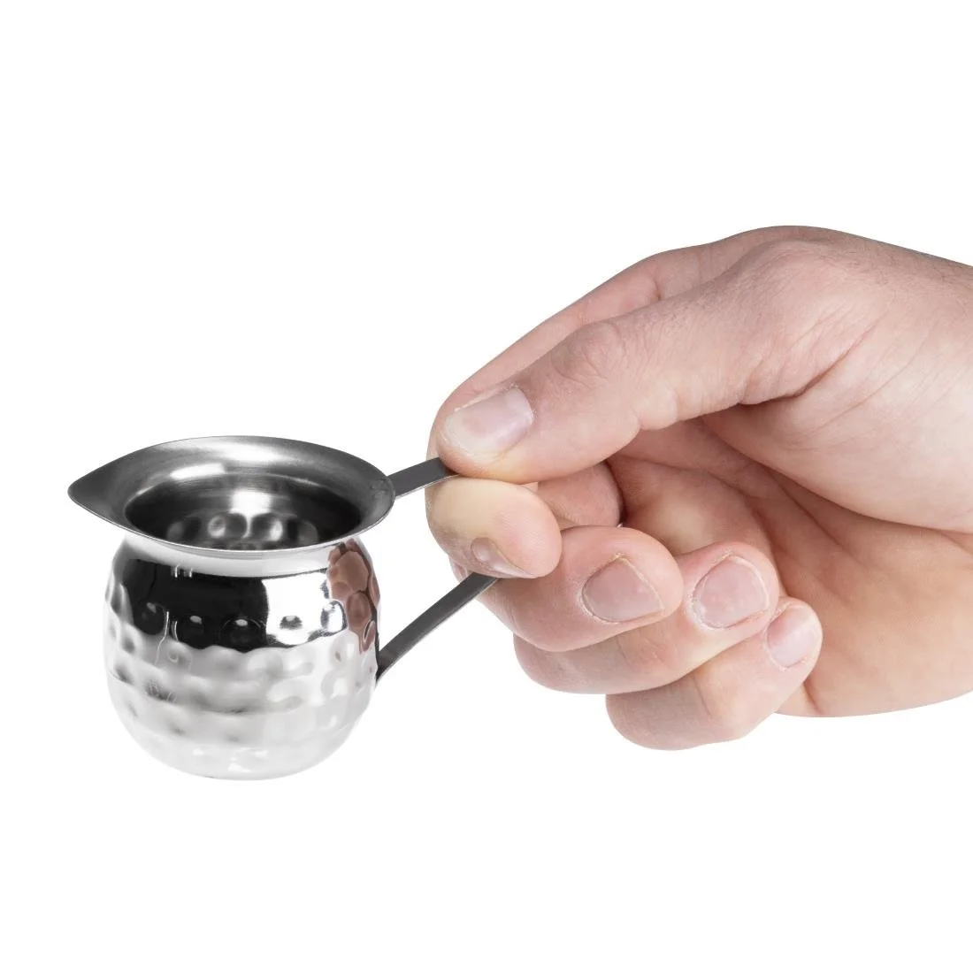 Olympia Hammered Stainless Steel Mini Milk Jug 78ml (6 Pack) - Image 5