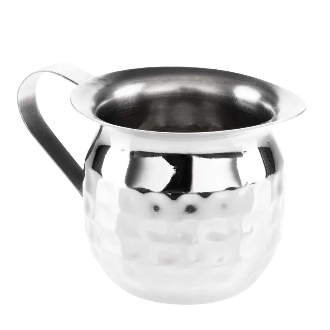 Olympia Hammered Stainless Steel Mini Milk Jug 120ml (6 Pack) - Image 1