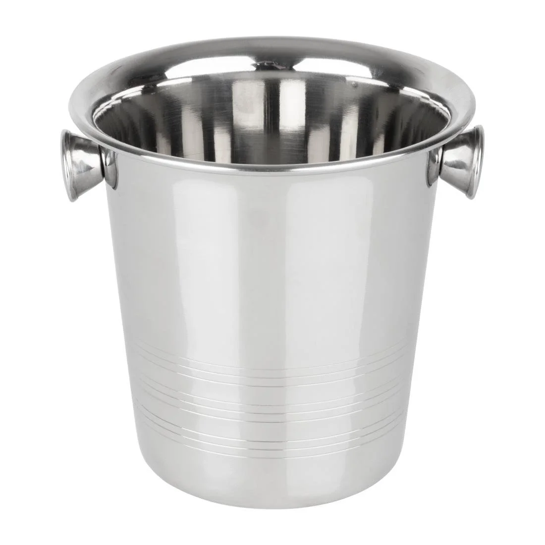 Olympia Ice Bucket with Handles and Etch Detail Stainless Steel 1050ml