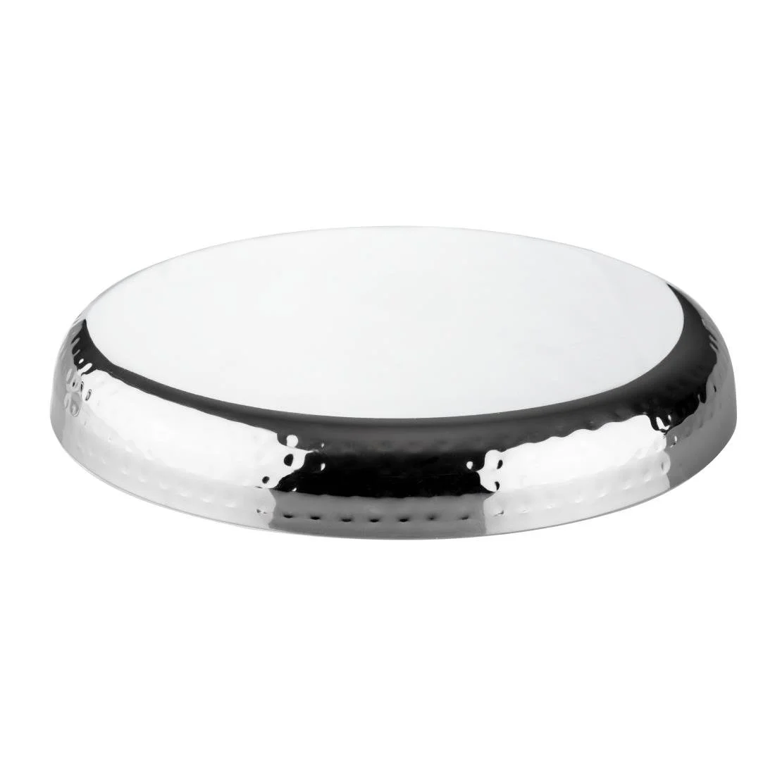 Olympia Hammered Stainless Steel Round Tray 260x35mm - Image 4
