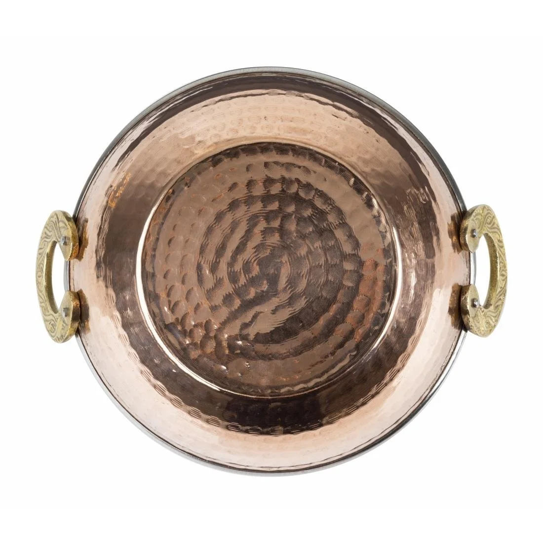 Olympia Copper Kadai Dish Stainless Steel Brass Handles 660ml - Image 5