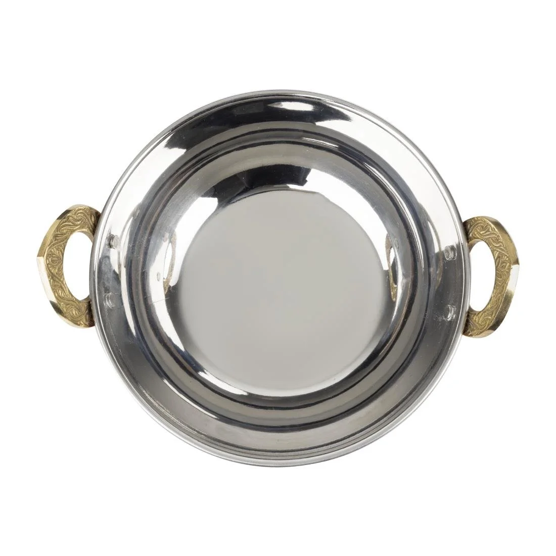 Olympia Copper Kadai Dish Stainless Steel Brass Handles 660ml - Image 6