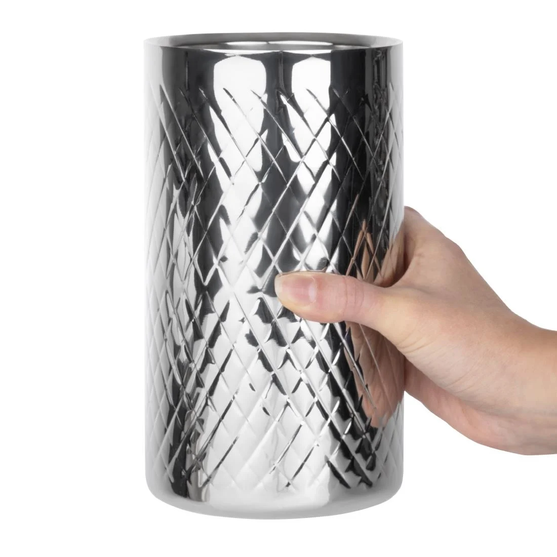 Olympia Geo Double Wall Wine Cooler Stainless Steel - Image 6