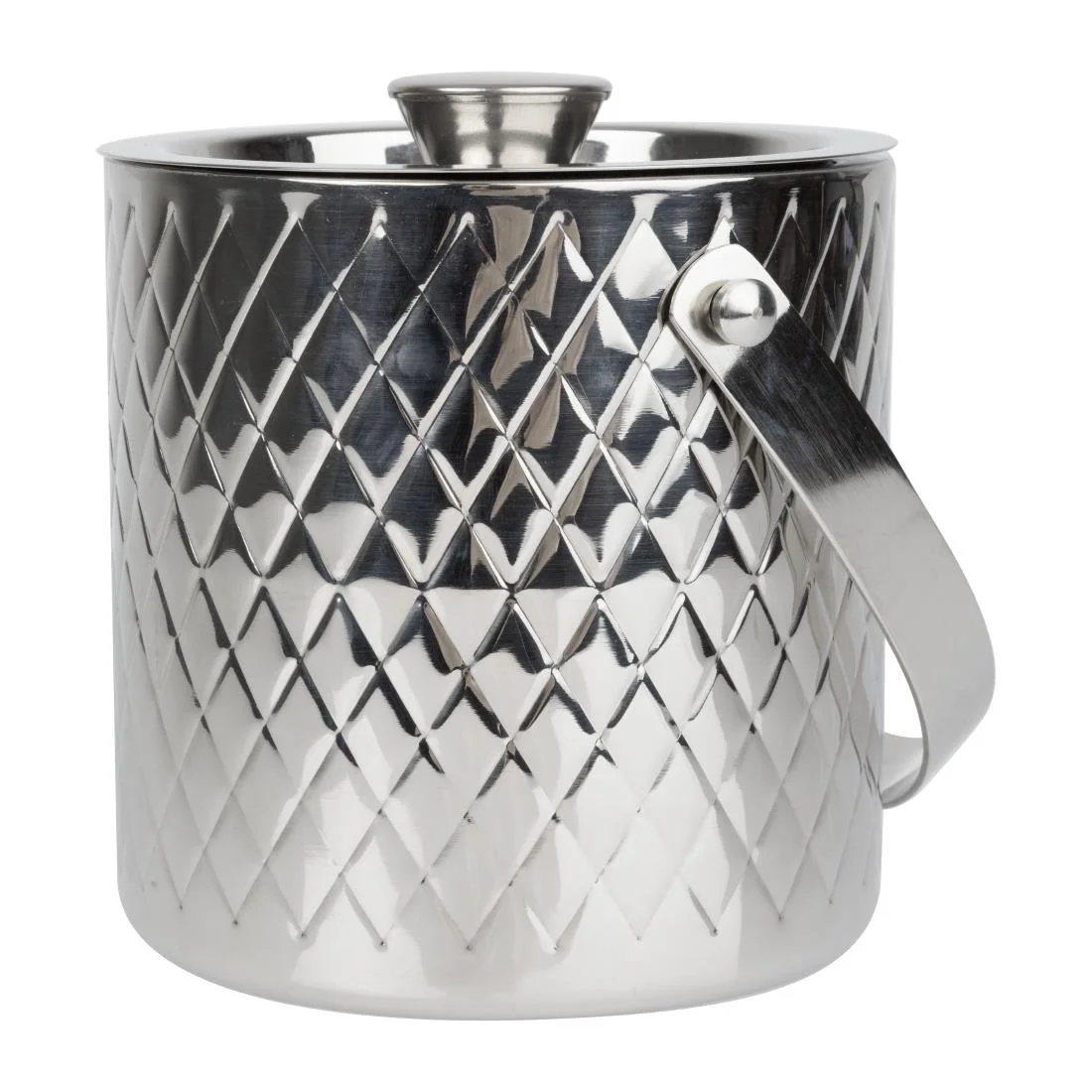 Olympia Geo Double Wall Ice Bucket Stainless Steel 1950ml