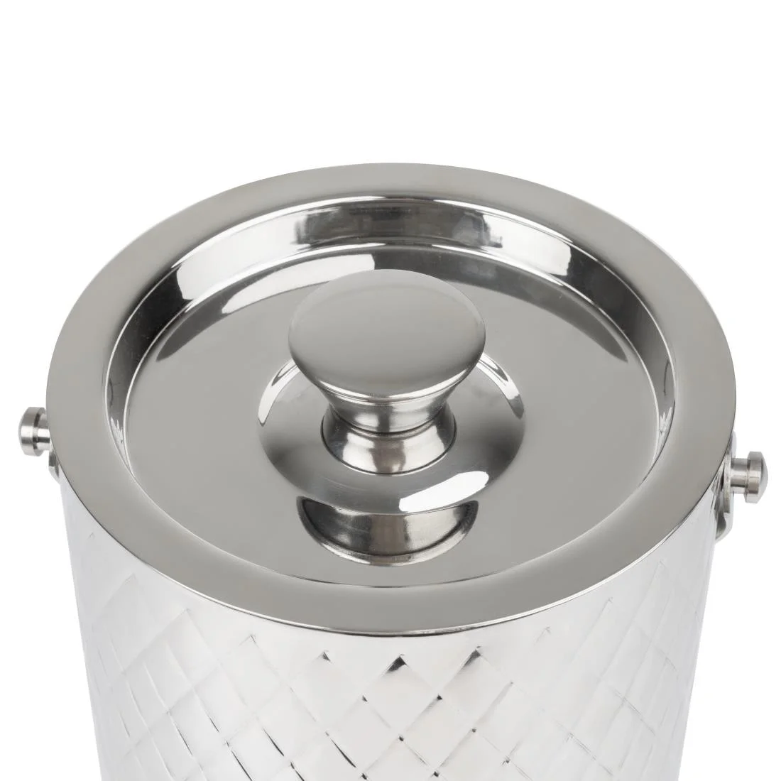 Olympia Geo Double Wall Ice Bucket Stainless Steel 1950ml - Image 4
