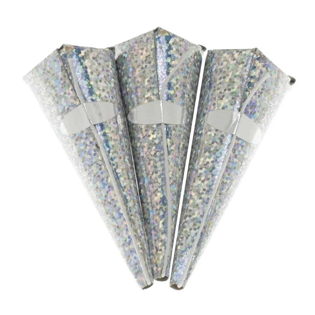 Swantex Silver Holographic Cone Party Poppers (50 Pack)