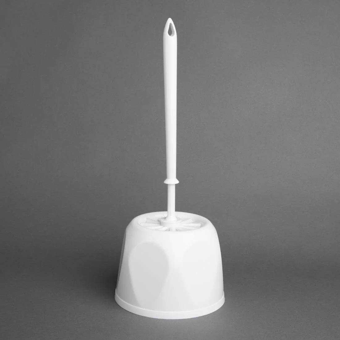 Nisbets Essentials Round Toilet Brush & Holder - White - Image 4