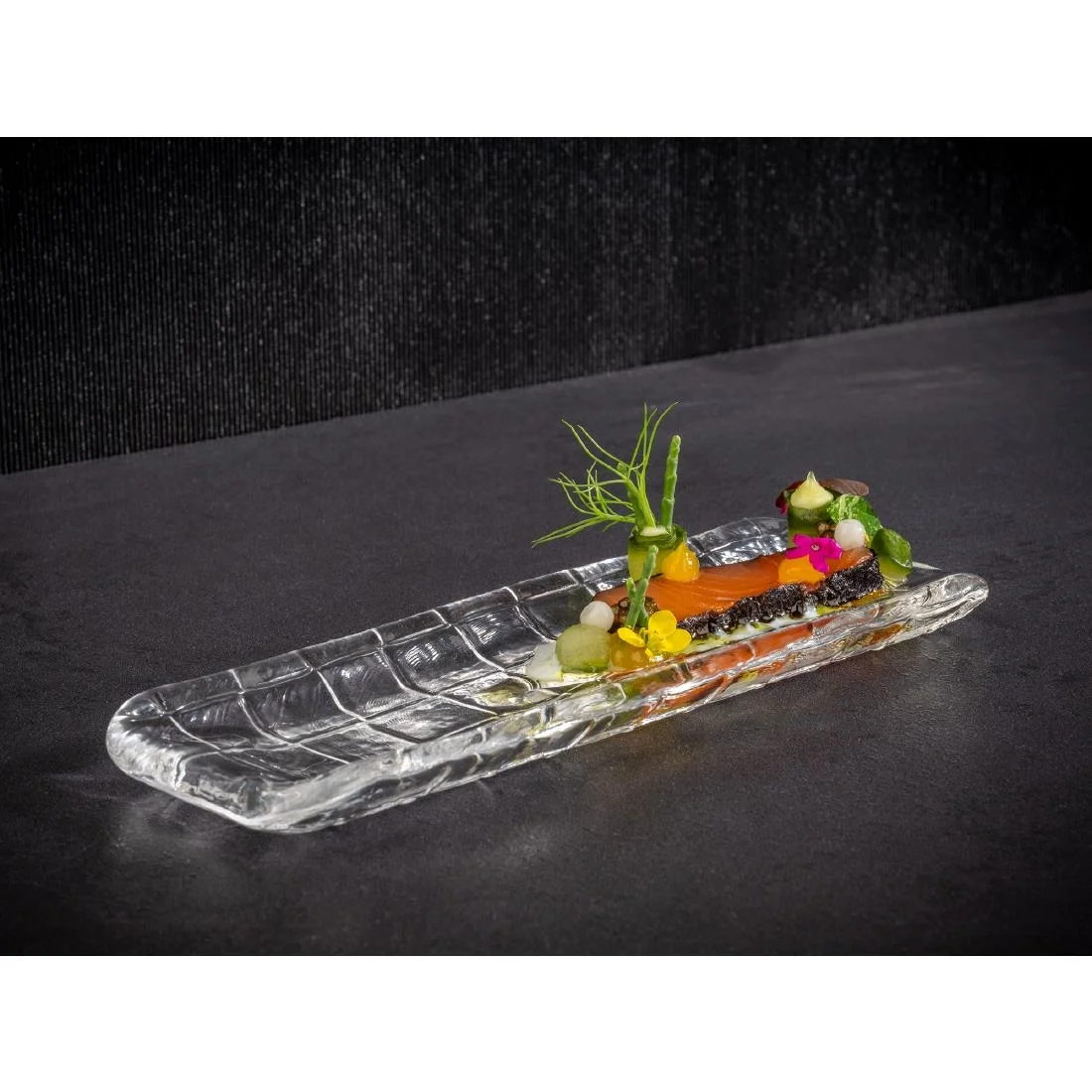 APS Takashi Sushi Board Clear Glass 190x65mm - Image 3