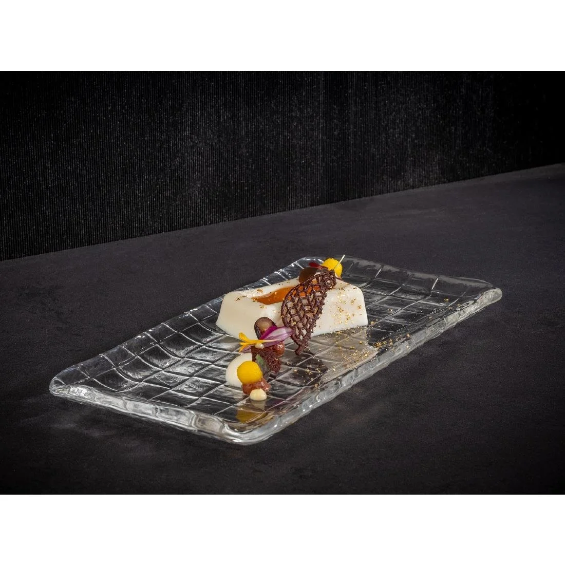 APS Takashi Sushi Board Clear Glass 260x130mm - Image 3
