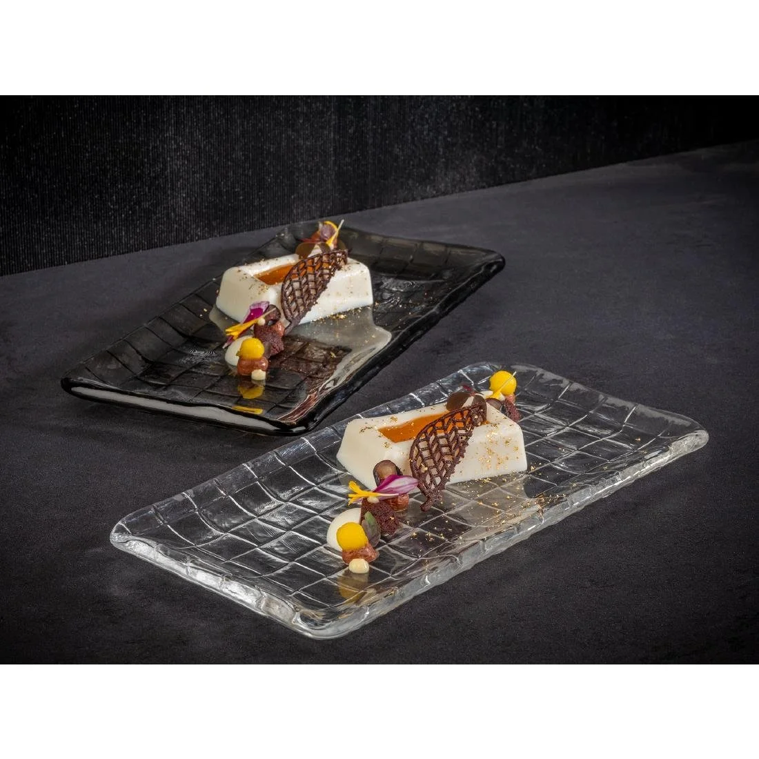 APS Takashi Sushi Board Clear Glass 260x130mm - Image 4