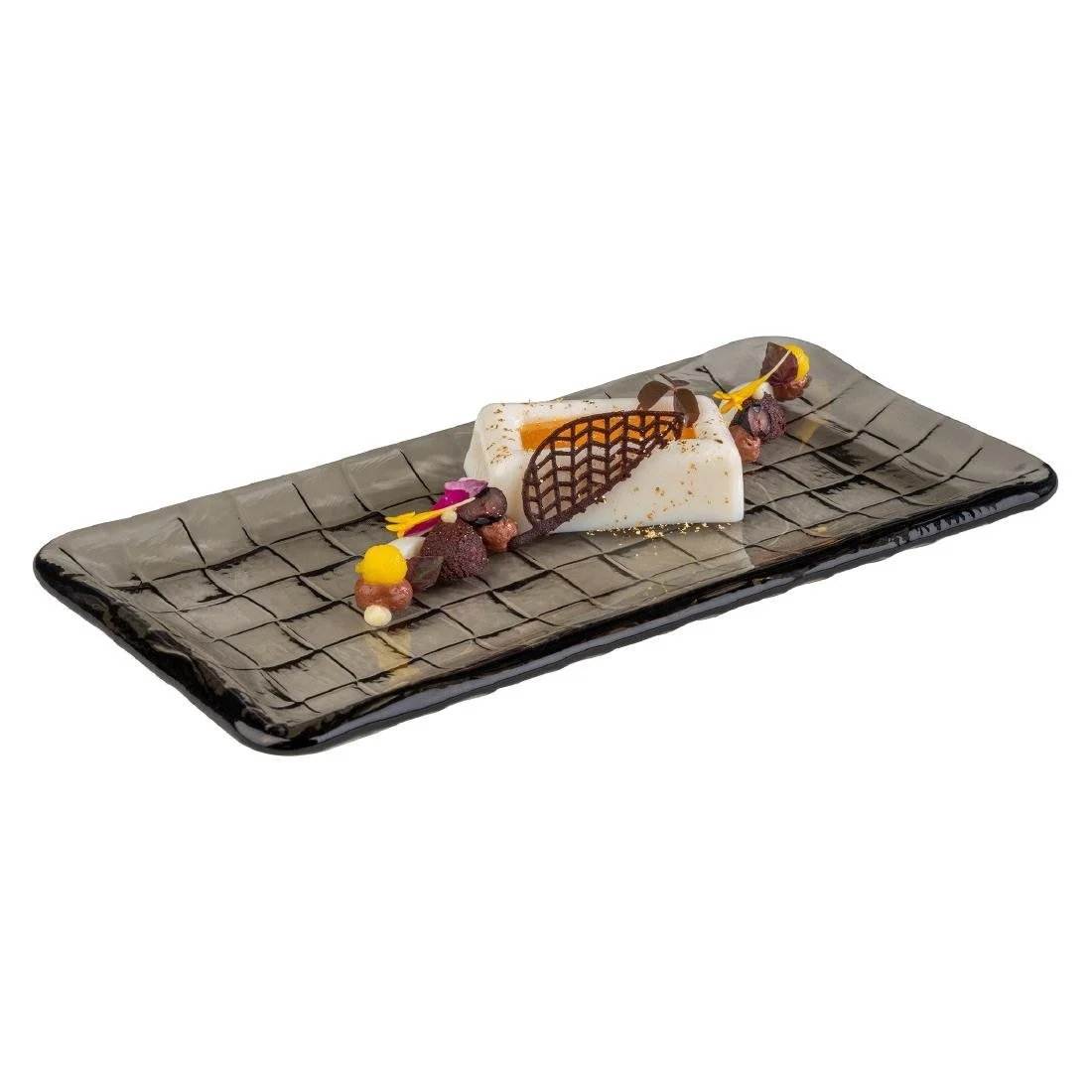 APS Takashi Sushi Board French Grey Glass 260x130mm - Image 2