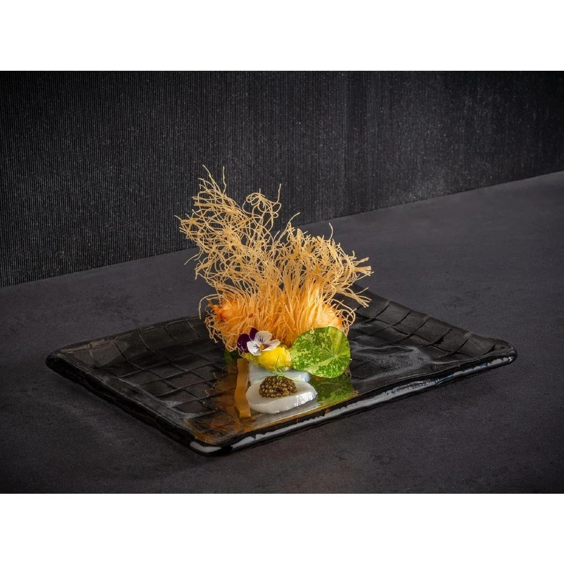 APS Takashi Sushi Board French Grey Glass 230x180mm - Image 6