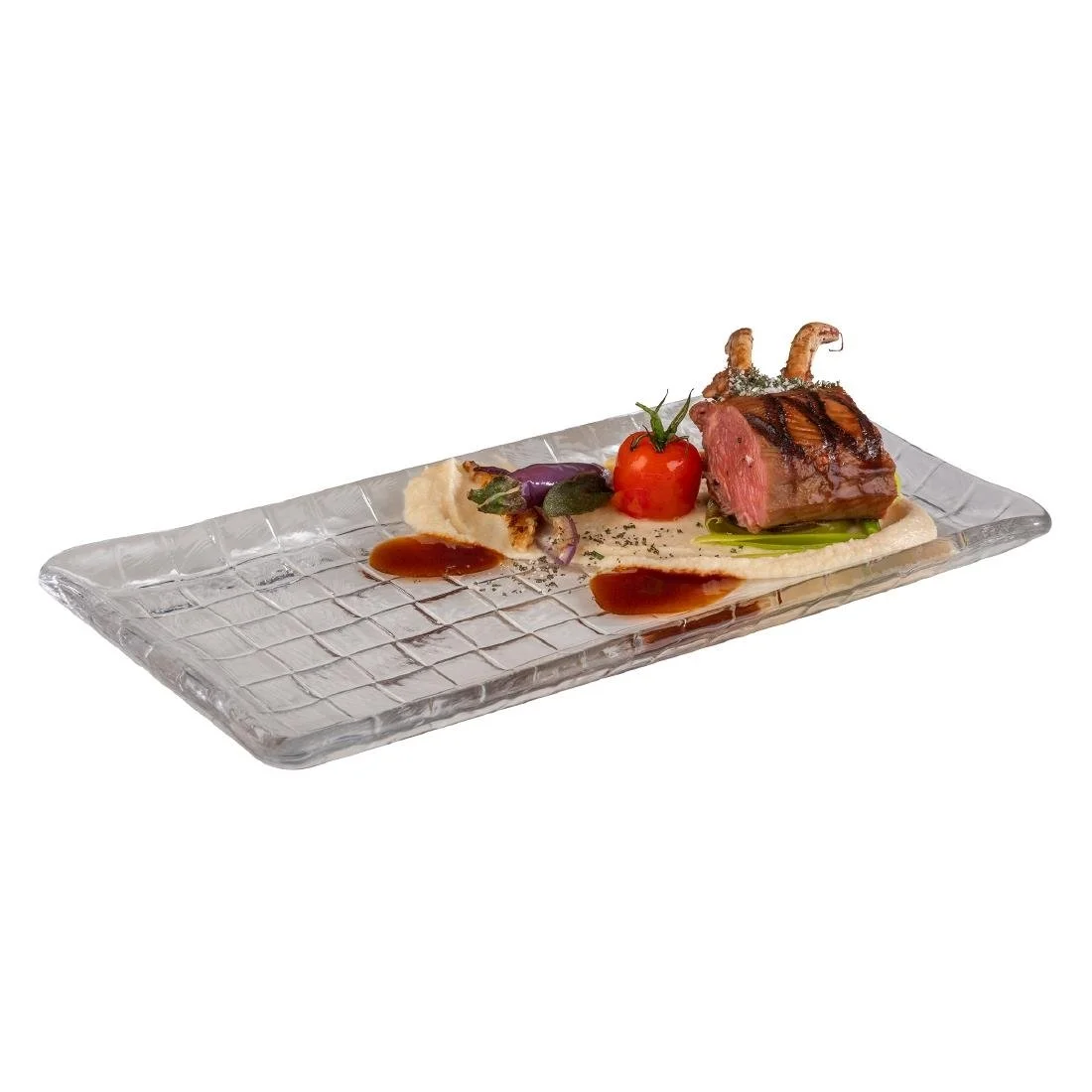 APS Takashi Sushi Board Clear Glass 295x155mm - Image 2