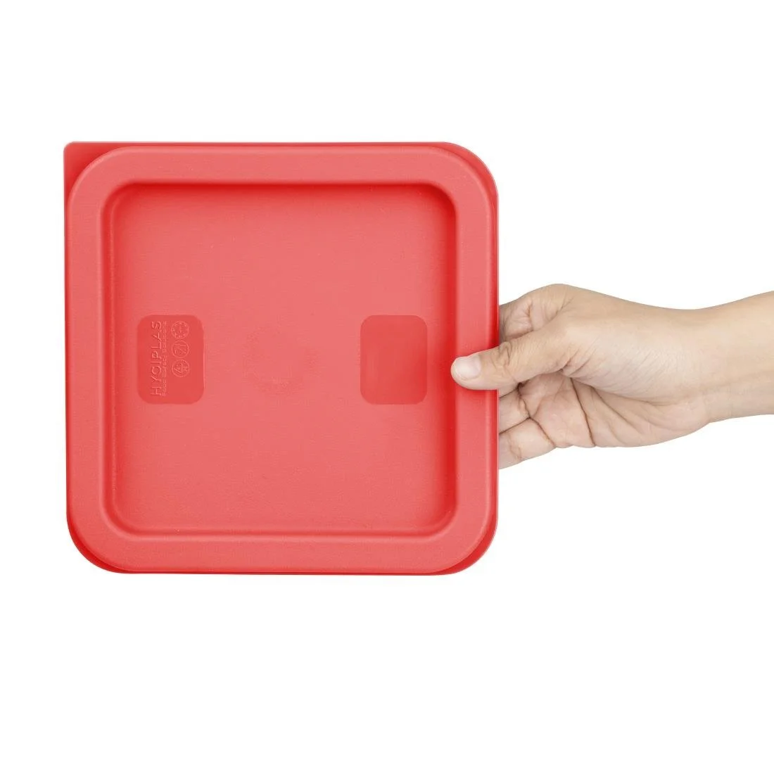Hygiplas Square Food Storage Container Lid Red - Image 3
