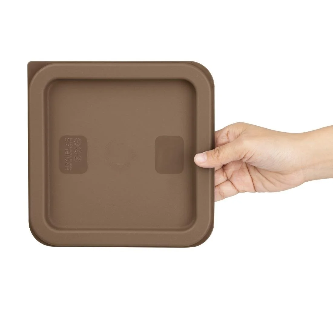 Hygiplas Square Food Storage Container Lid Brown - Image 3