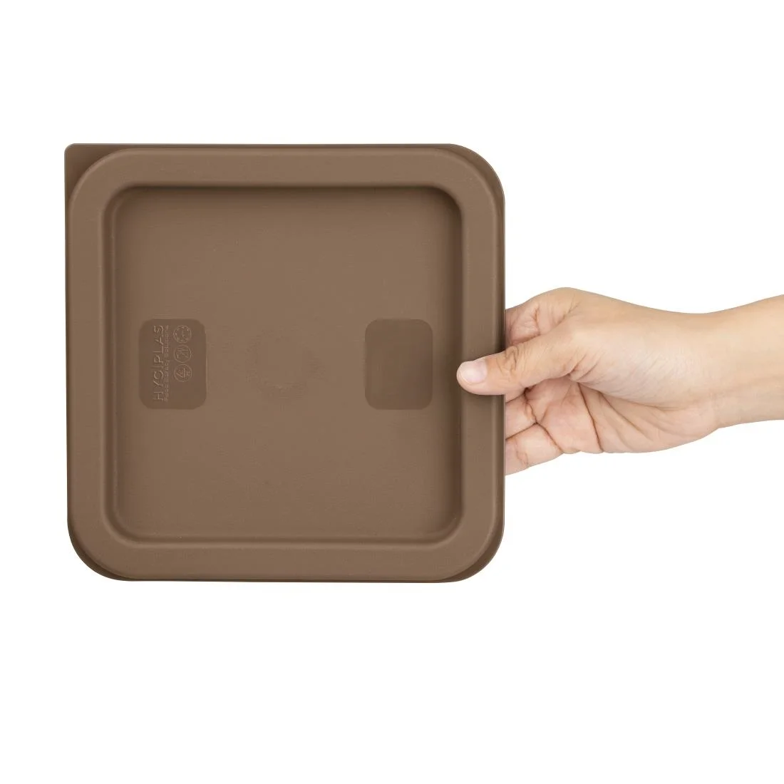 Hygiplas Square Food Storage Container Lid Brown - Image 2