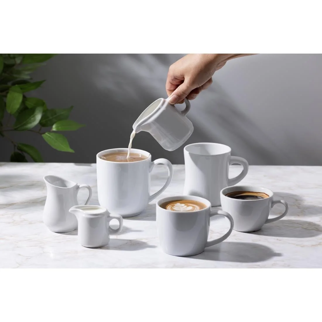 Olympia Whiteware Handled Jugs 65ml (12 Pack) - Image 4