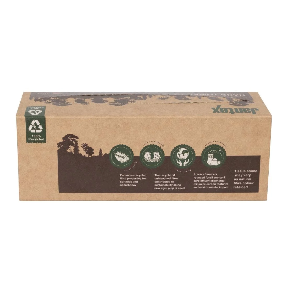 Jantex Green 100% Recycled Hand Towel 1ply 3600 sheets - Image 4